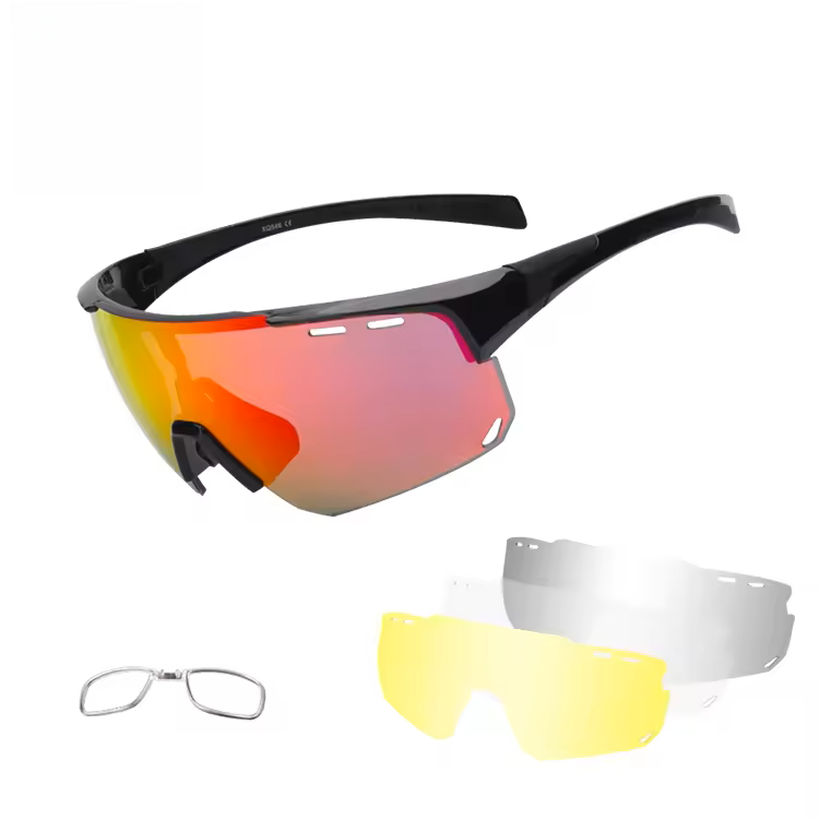 Xunqi XQ-546 Polarized Multi Lens Black Frame and Black/Red Lens