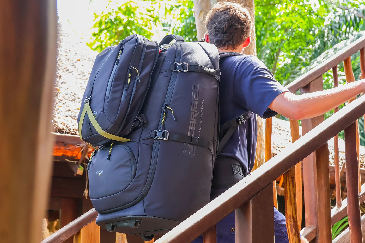 Caribee Nomad 80L RPET Hybrid Wheel Travel Backpack