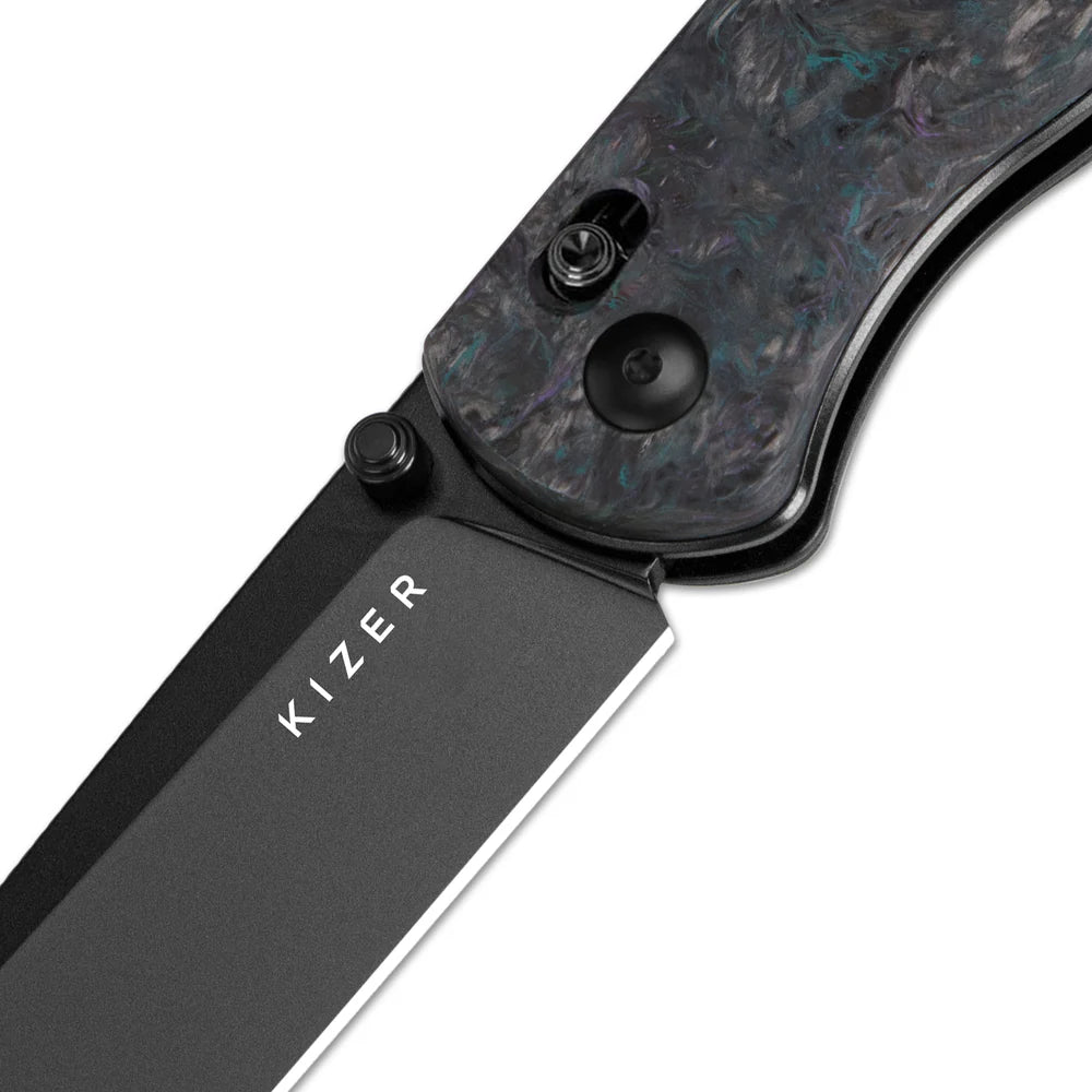 KIZER Drop Bear S35VN Blade Dark Matter & Clutch Lock 2.97"