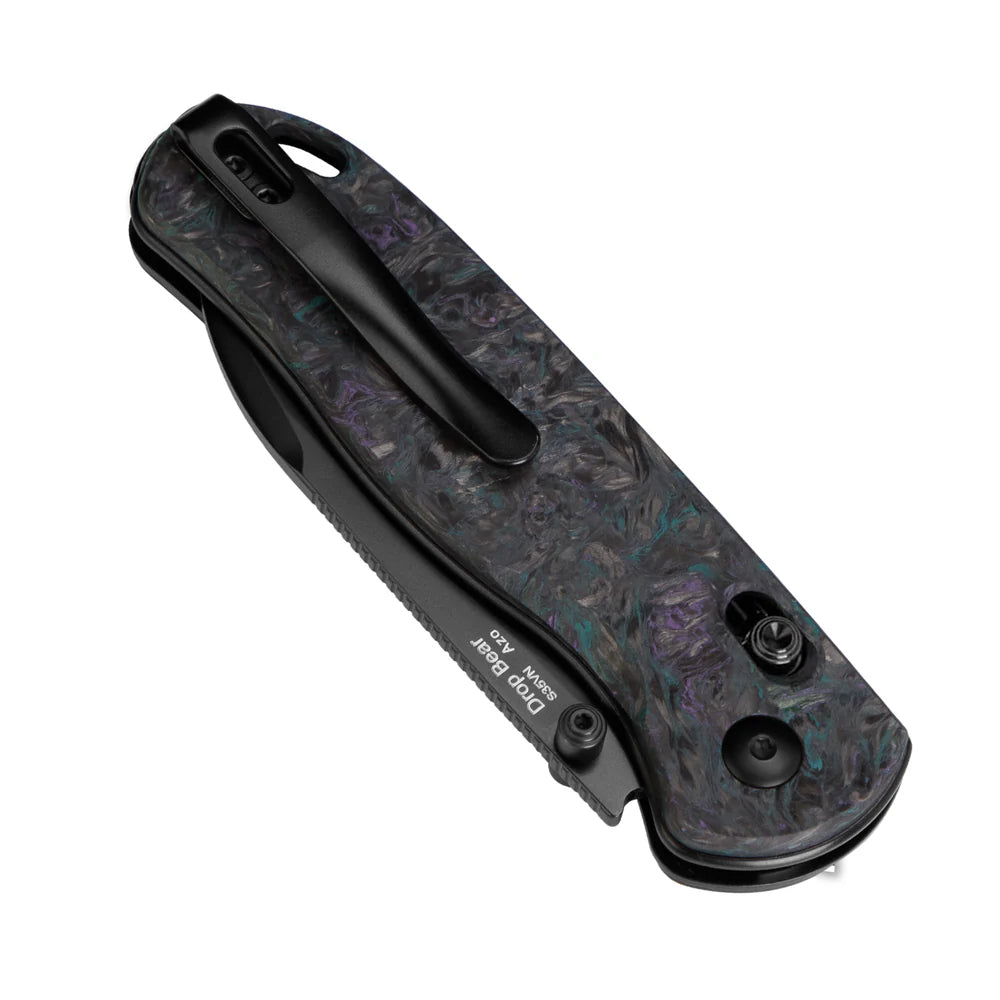 KIZER Drop Bear S35VN Blade Dark Matter & Clutch Lock 2.97"