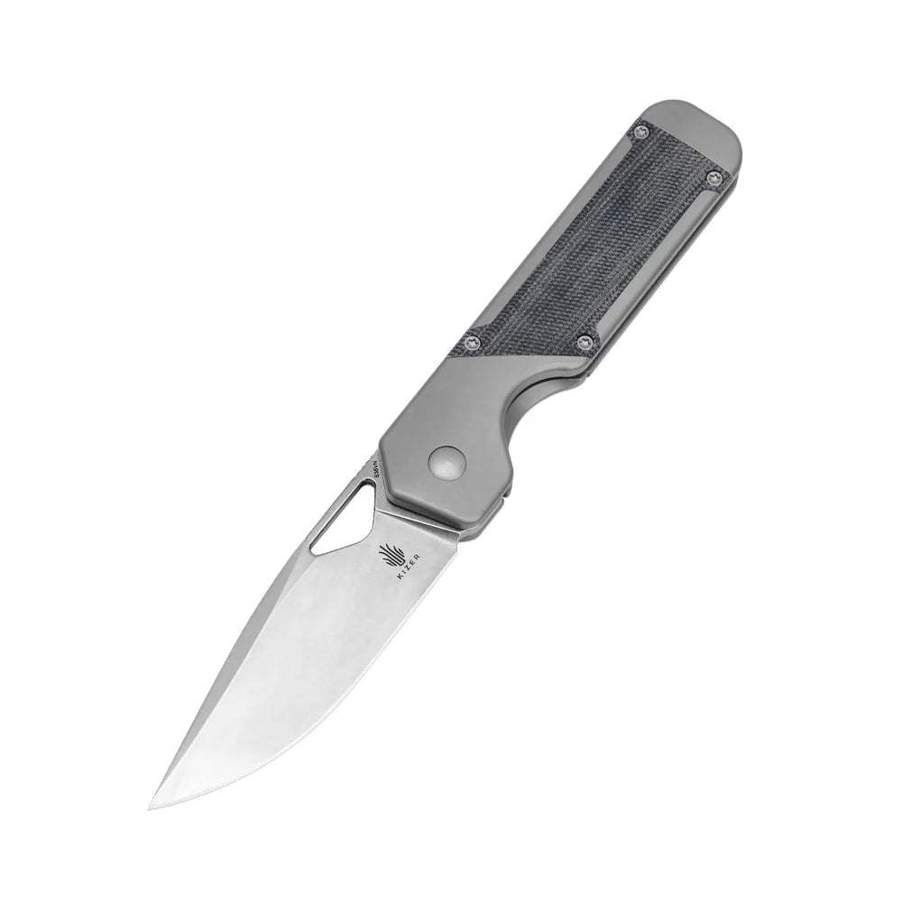 KIZER Militaw S35VN Blade Titanium/Macarta Handle 3.36"