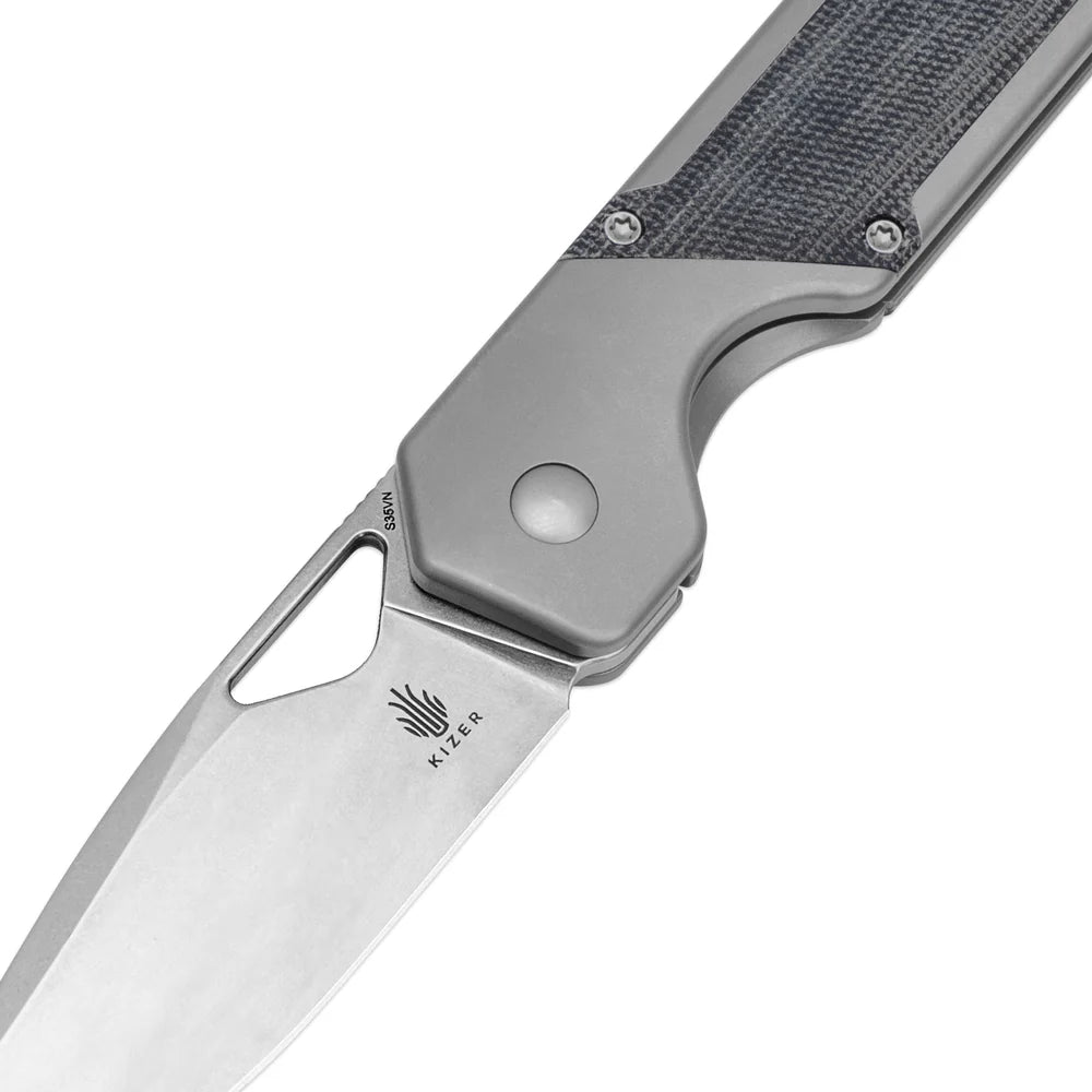 KIZER Militaw S35VN Blade Titanium/Macarta Handle 3.36"