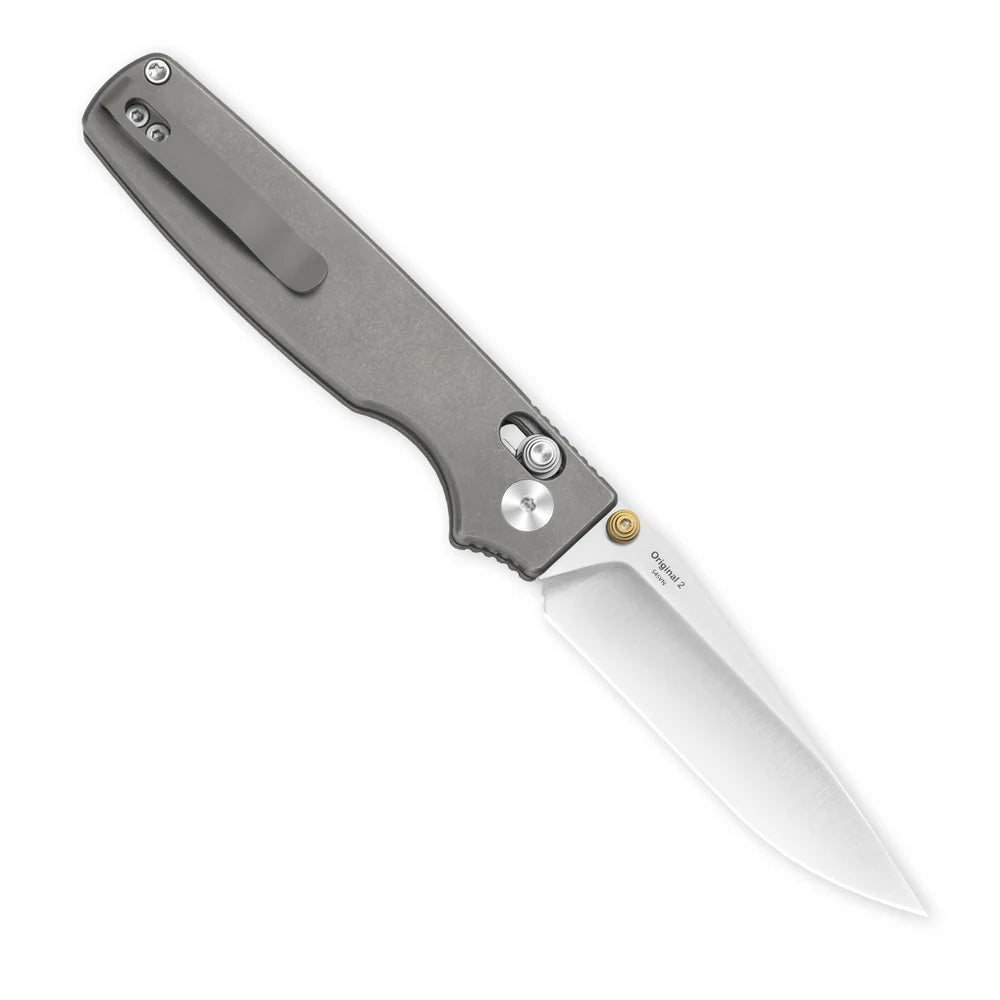 KIZER Original 2 S45VN Blade Satin Titanium Handle Clutch Lock 3.17"