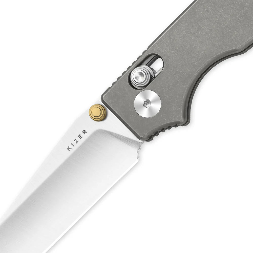 KIZER Original 2 S45VN Blade Satin Titanium Handle Clutch Lock 3.17"