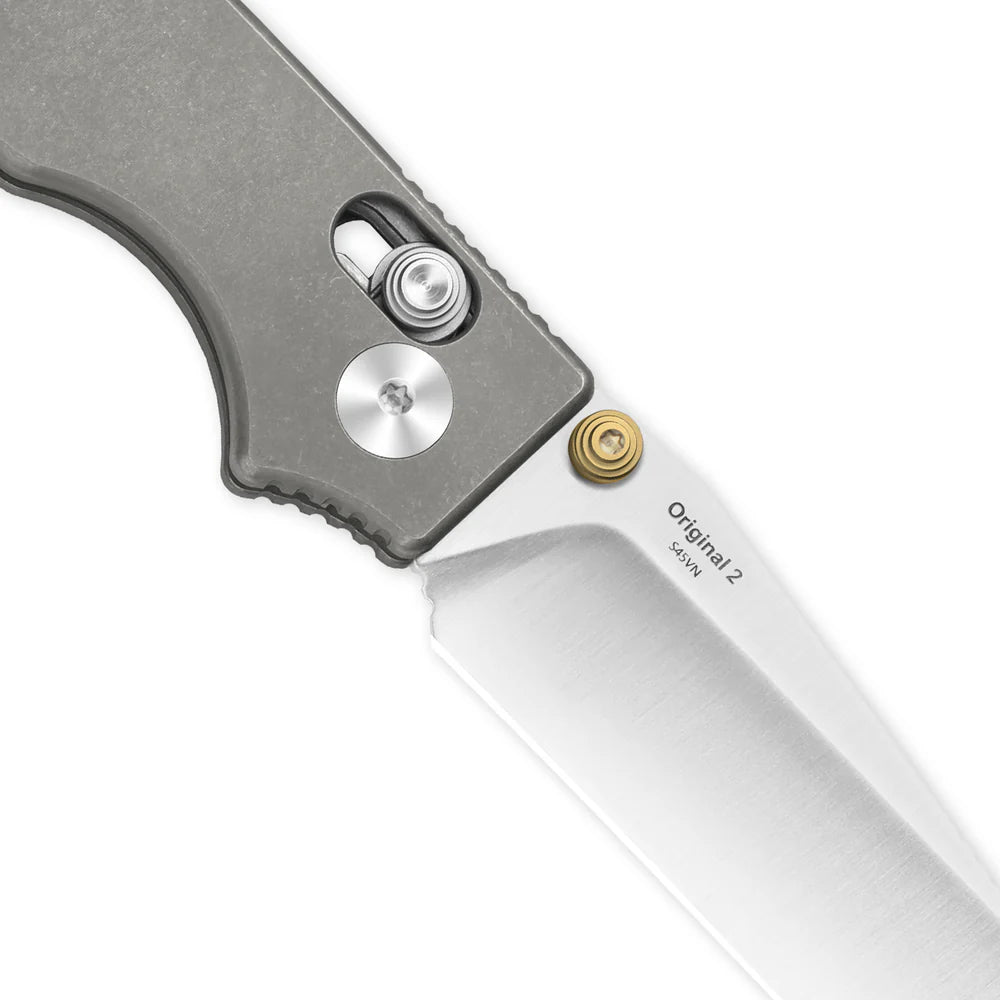 KIZER Original 2 S45VN Blade Satin Titanium Handle Clutch Lock 3.17"