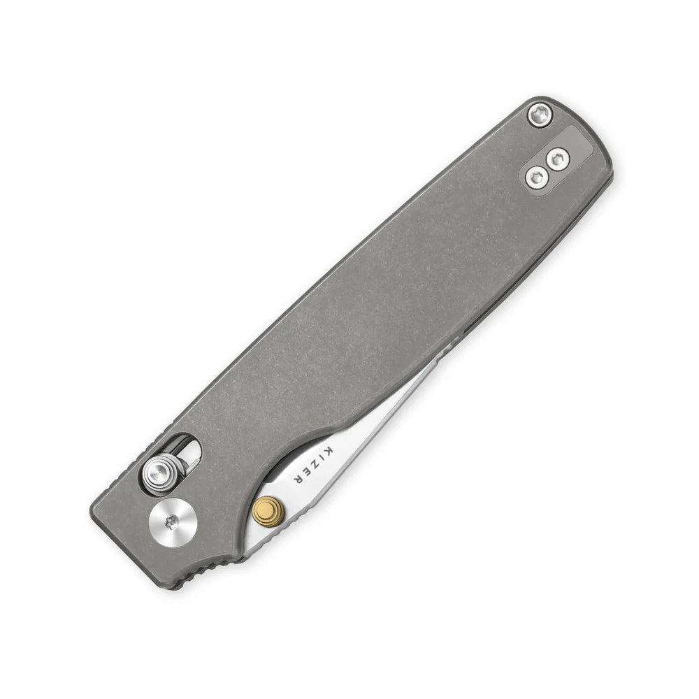 KIZER Original 2 S45VN Blade Satin Titanium Handle Clutch Lock 3.17"