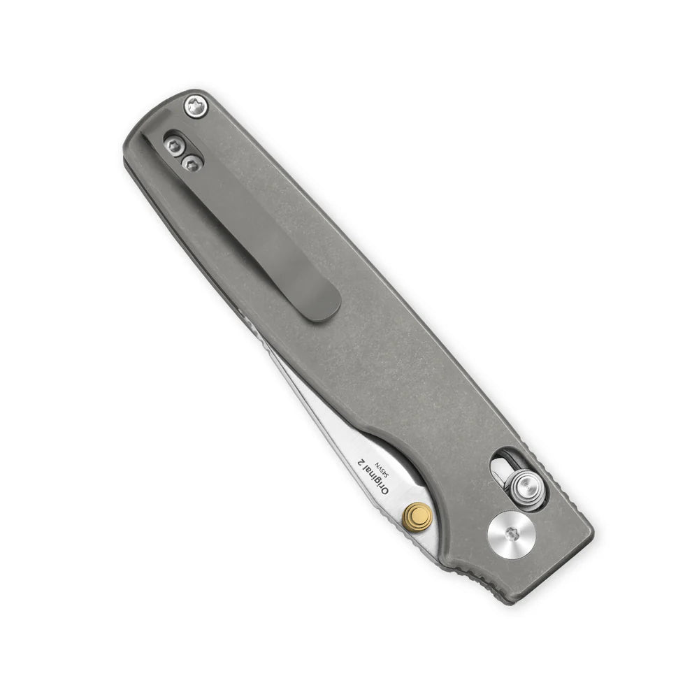 KIZER Original 2 S45VN Blade Satin Titanium Handle Clutch Lock 3.17"