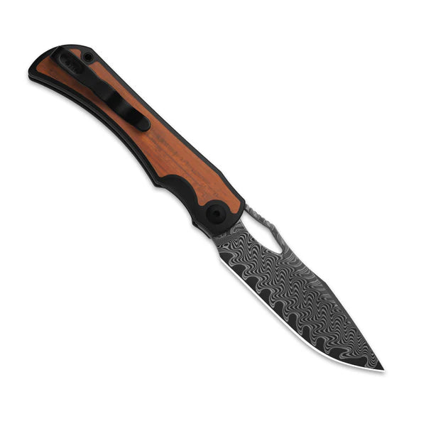 KIZER Allure Damascus Blade Titanium Wood Liner Lock 3.5"