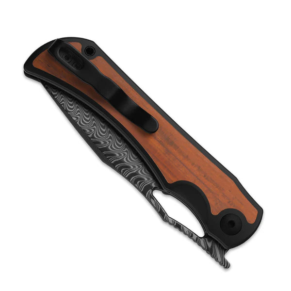 KIZER Allure Damascus Blade Titanium Wood Liner Lock 3.5"