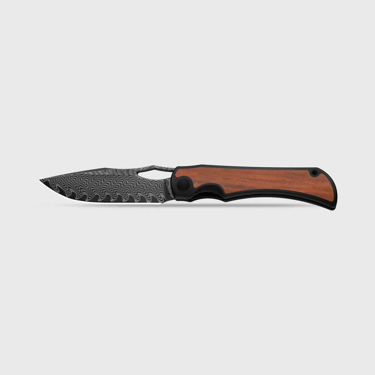 KIZER Allure Damascus Blade Titanium Wood Liner Lock 3.5"
