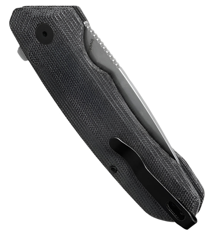 KIZER Invictus 154cm Blade Micarta Black & Button Lock 3.22"