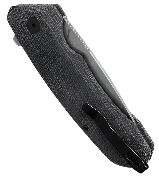 KIZER Invictus 154cm Blade Micarta Black & Button Lock 3.22