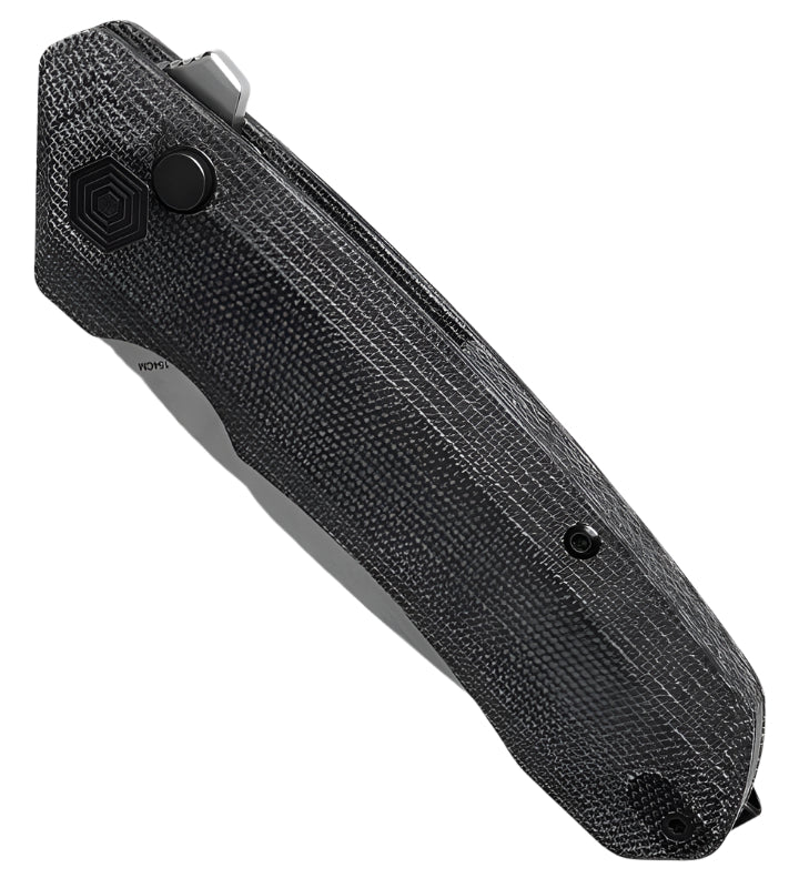 KIZER Invictus 154cm Blade Micarta Black & Button Lock 3.22"