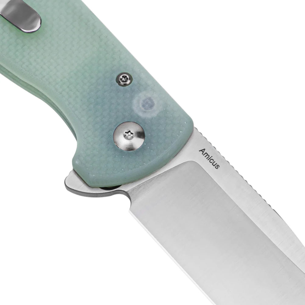 KIZER Amicus 9CR18MOV Blade G10 & Button Lock 2.9"