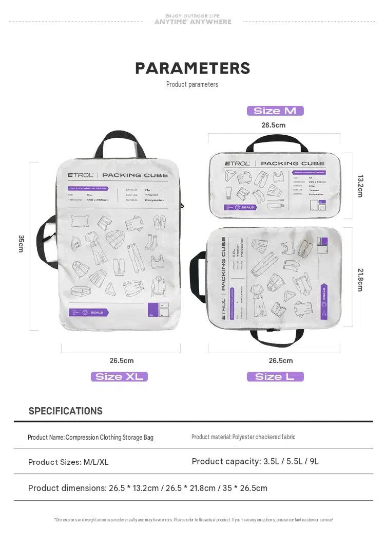 Etrol Water-Resistant Packing Cube