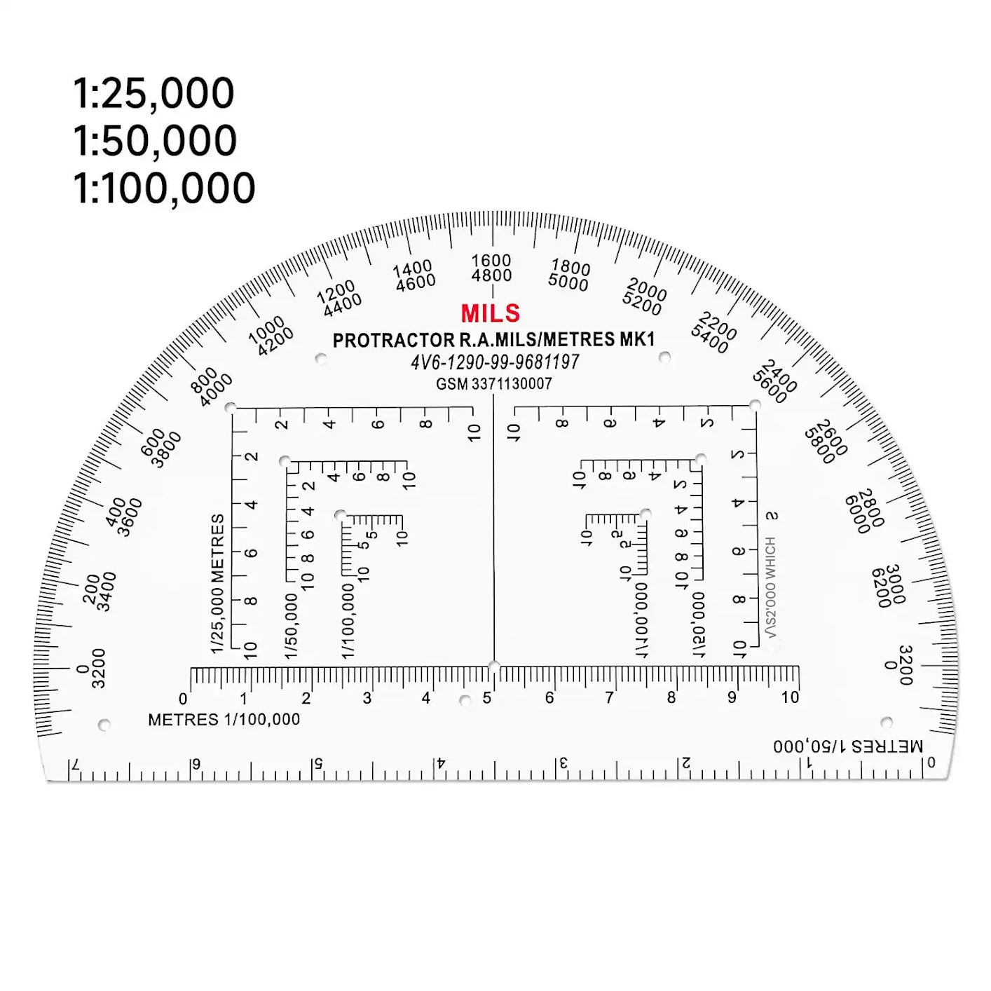 GL Extra Semi Circle 6 inch Military Protractor