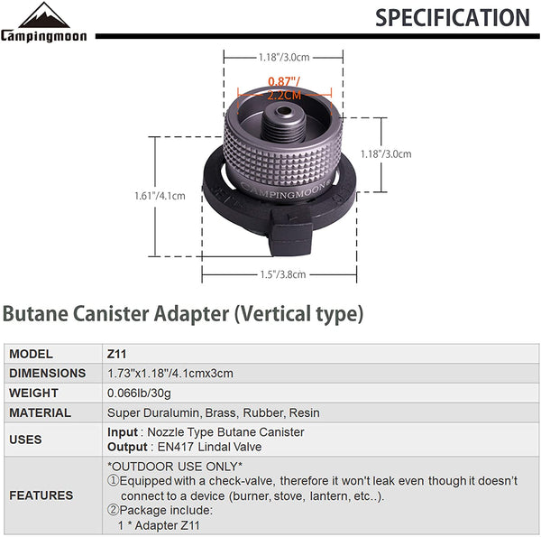 Campingmoon Butane Gas Adapter