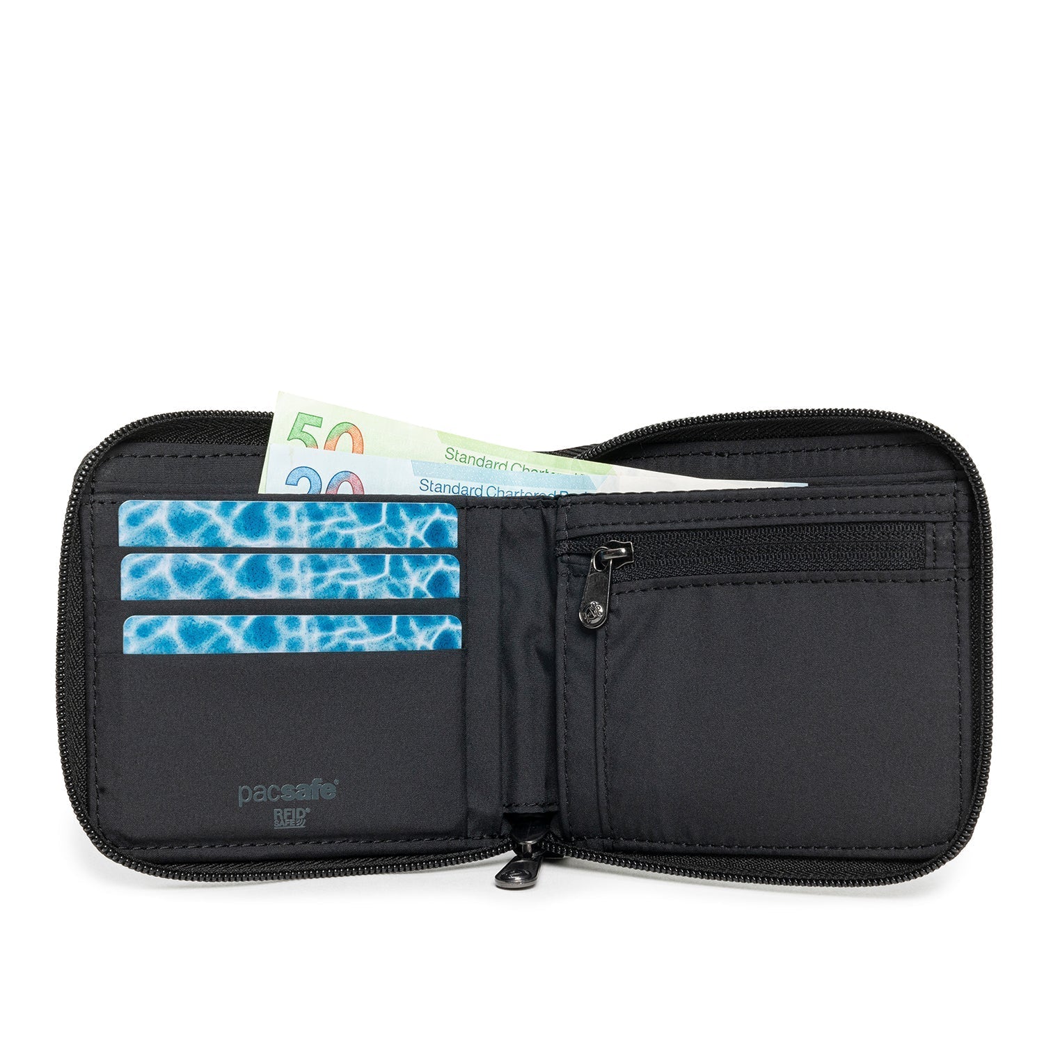 Pacsafe RFIDsafe RFID Blocking Zip Around Wallet – GL Extra Enterprise