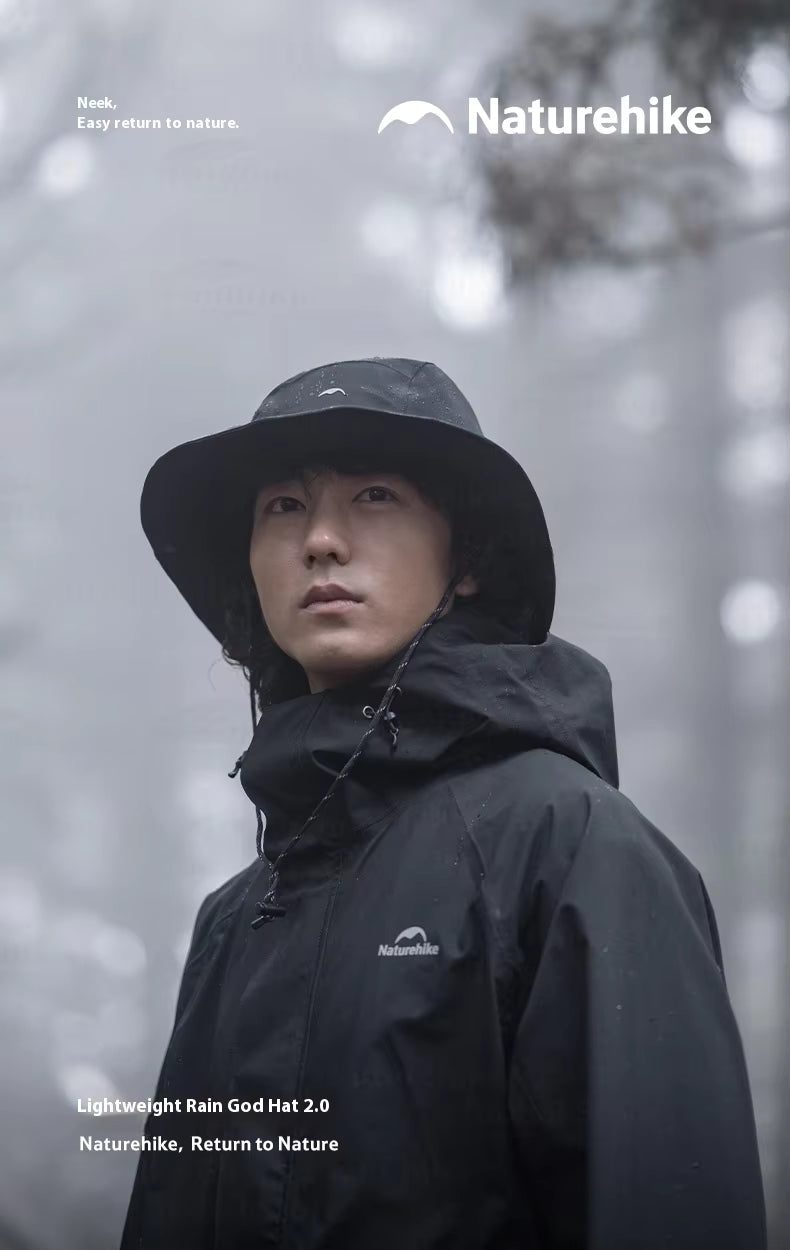 Naturehike Waterproof Wide-Brim Fisherman’s Hat – Black