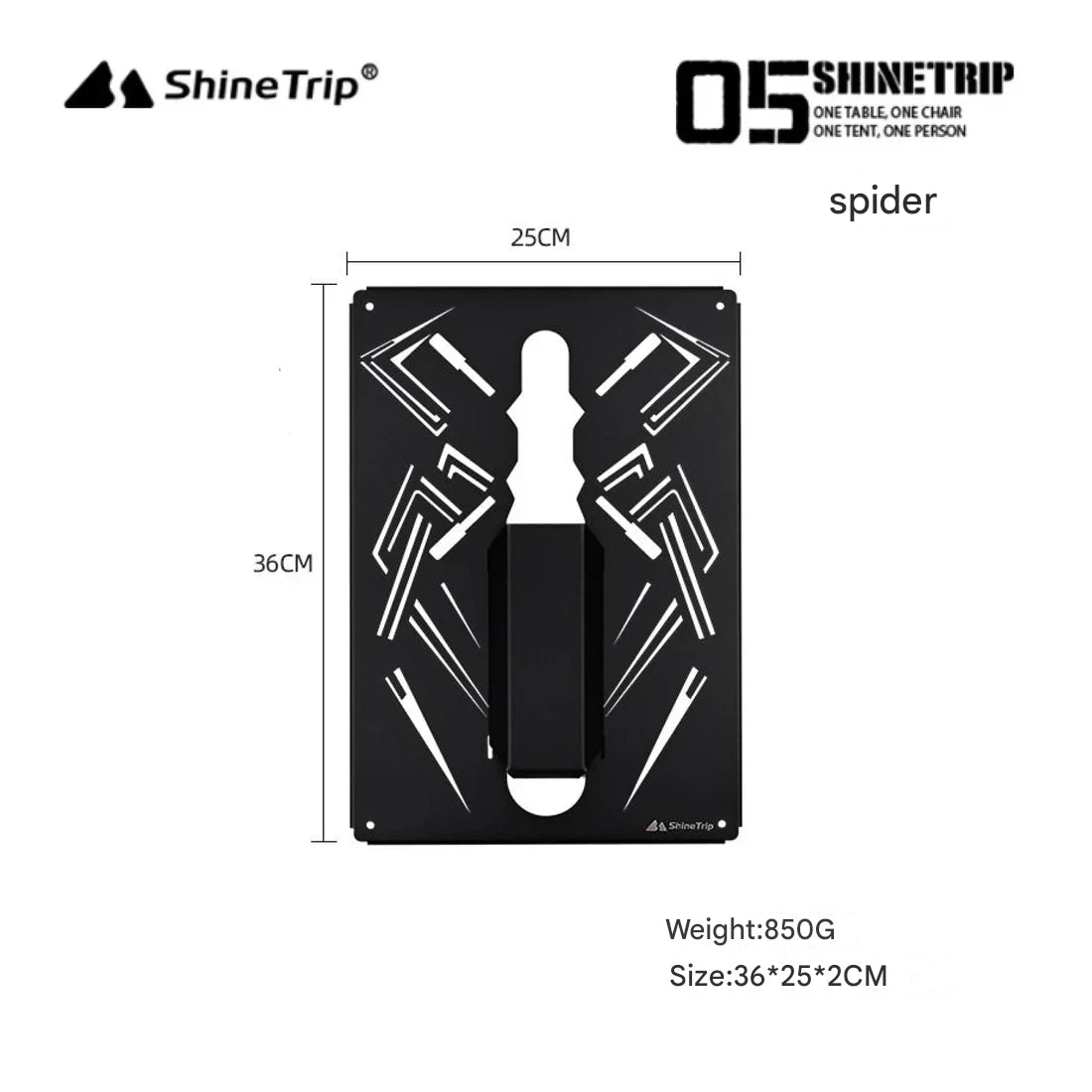 ShineTrip Black Mist IGT Camping Table IGT Plates