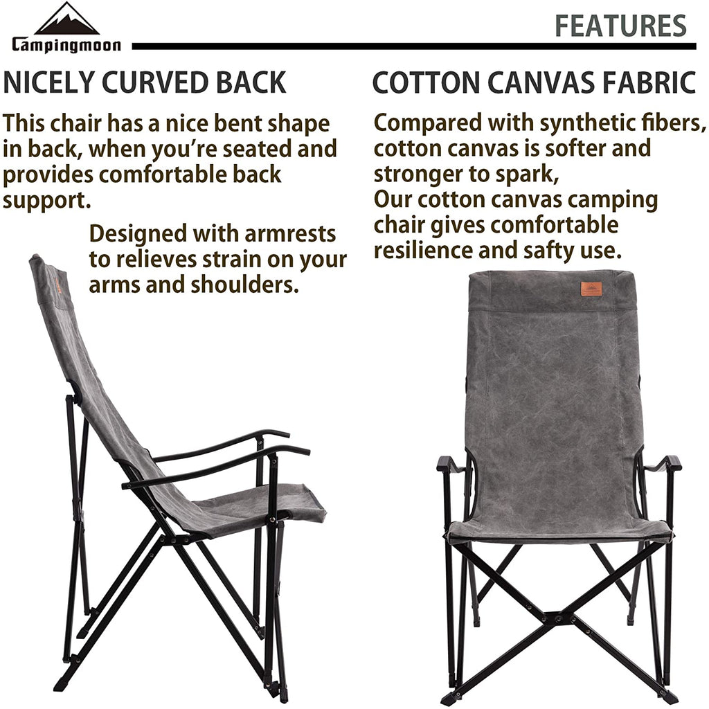 Campingmoon Foldable High Back Camping Chair