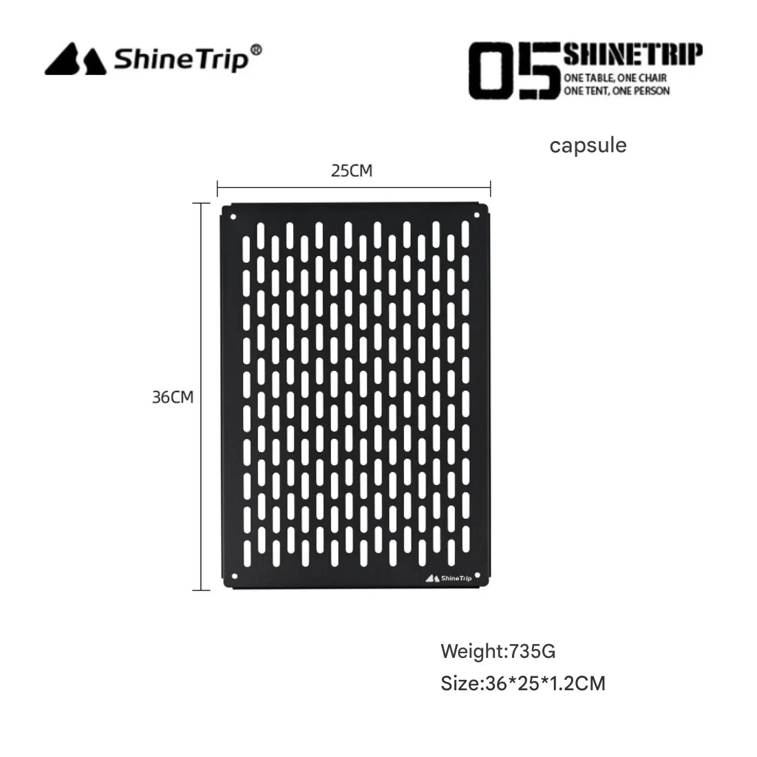 ShineTrip Black Mist IGT Camping Table IGT Plates