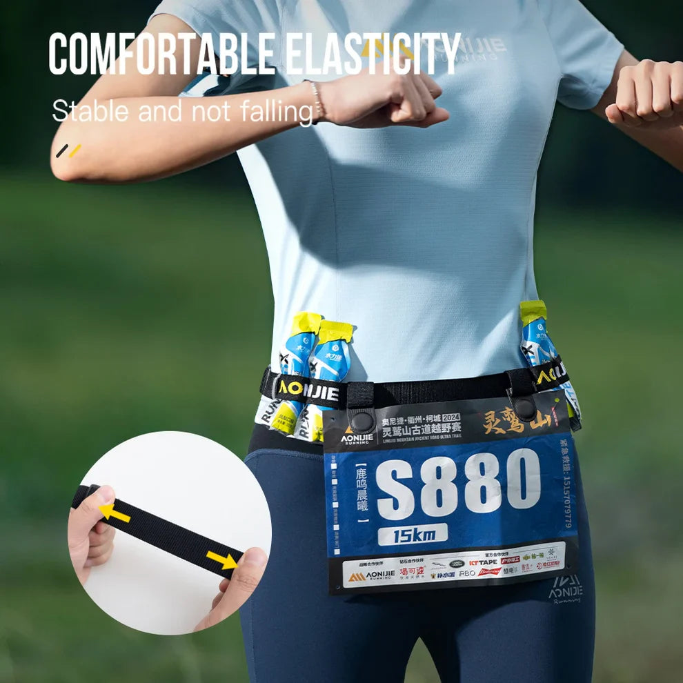 AONIJIE Adjustable Running Bib Number Belt-E4435