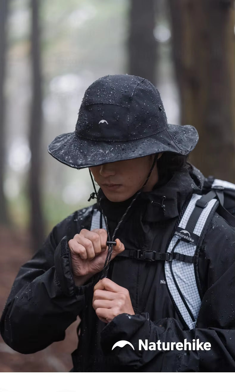 Naturehike Waterproof Wide-Brim Fisherman’s Hat – Black