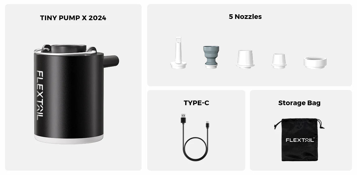 Flextail Tiny Pump X 2024 - 3-in-1 Rechargeable Mini Air Pump