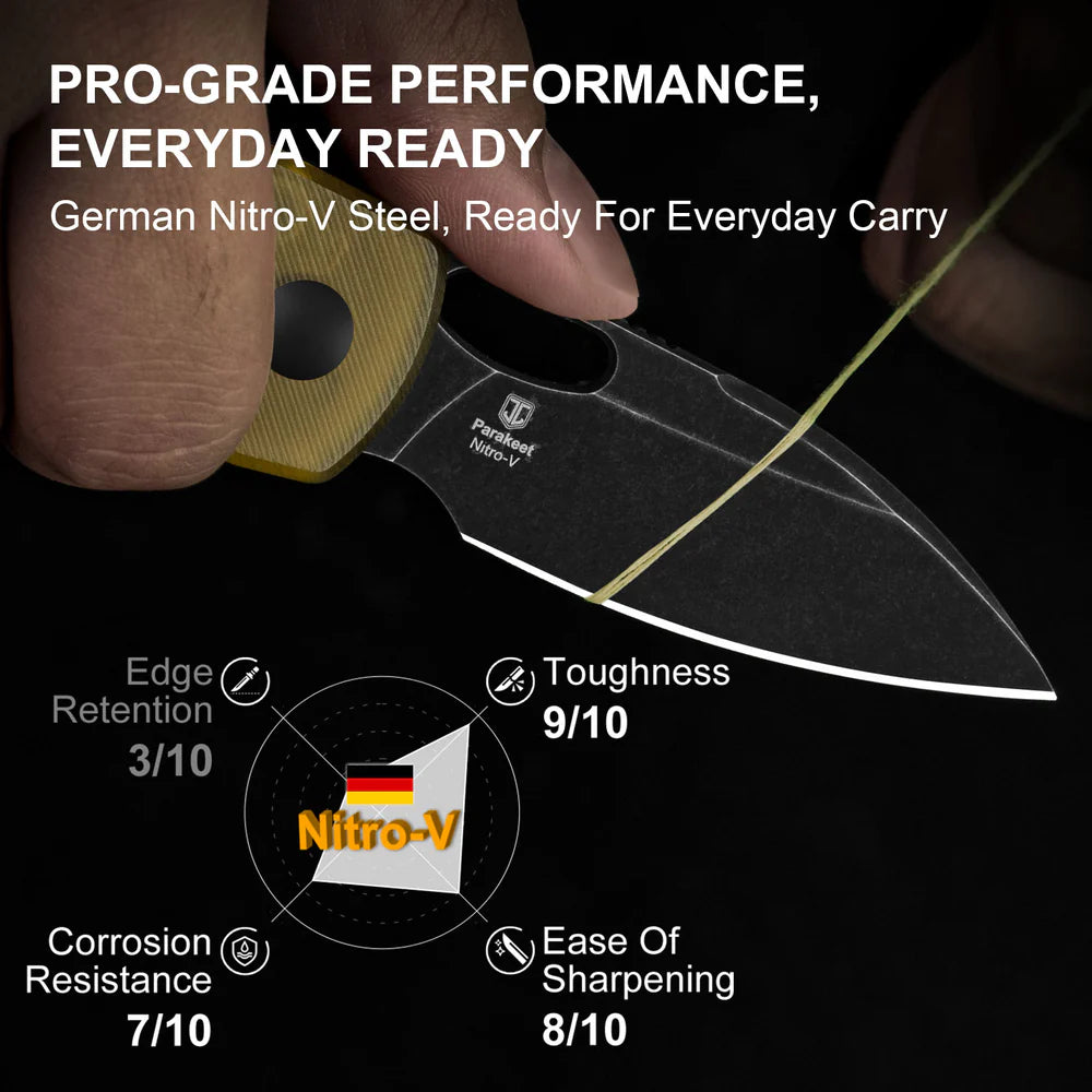 KIZER Parakeet Nitro-V Blade Pei Handle Button Liner Lock 2.46"