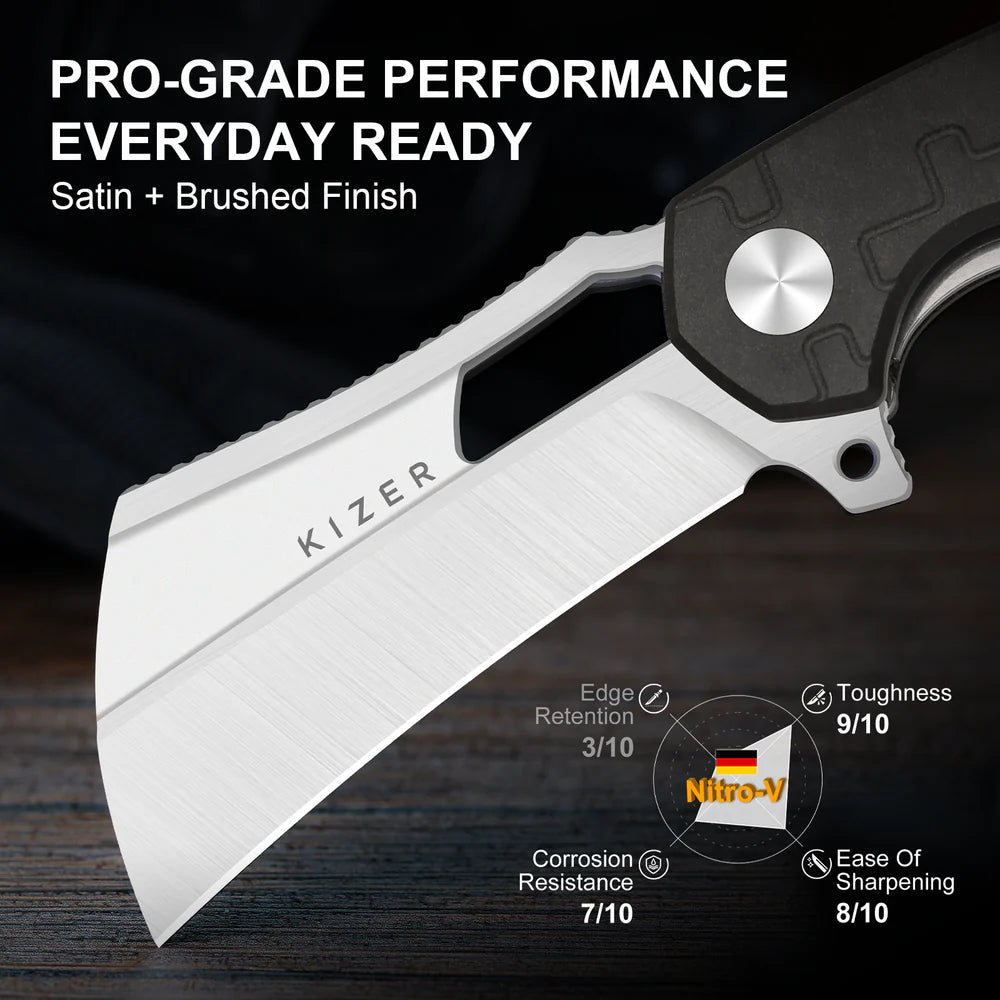 KIZER Dodo Nitro-V Blade Satin + Brushed Handle Liner Lock 2.19"