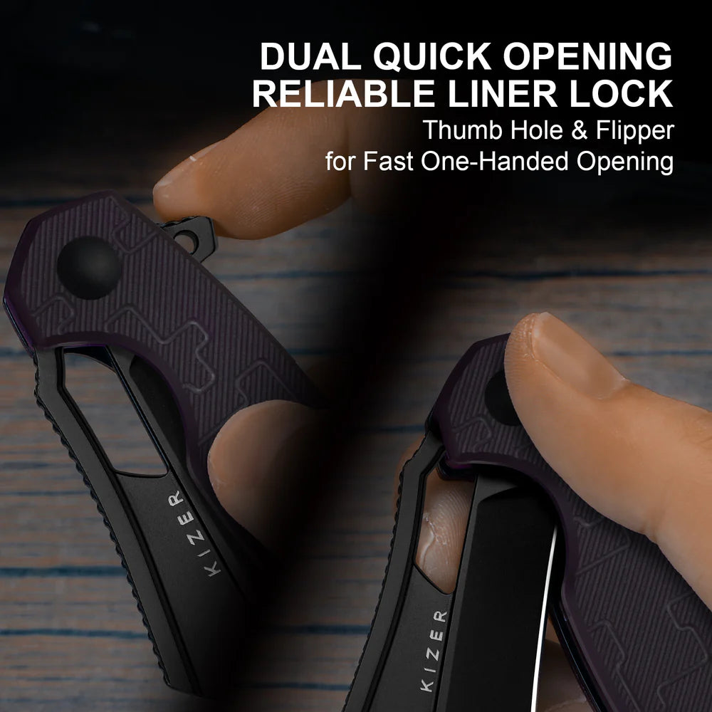 KIZER Dodo Nitro-V Blade Black PVD Coating Handle Liner Lock 2.19"