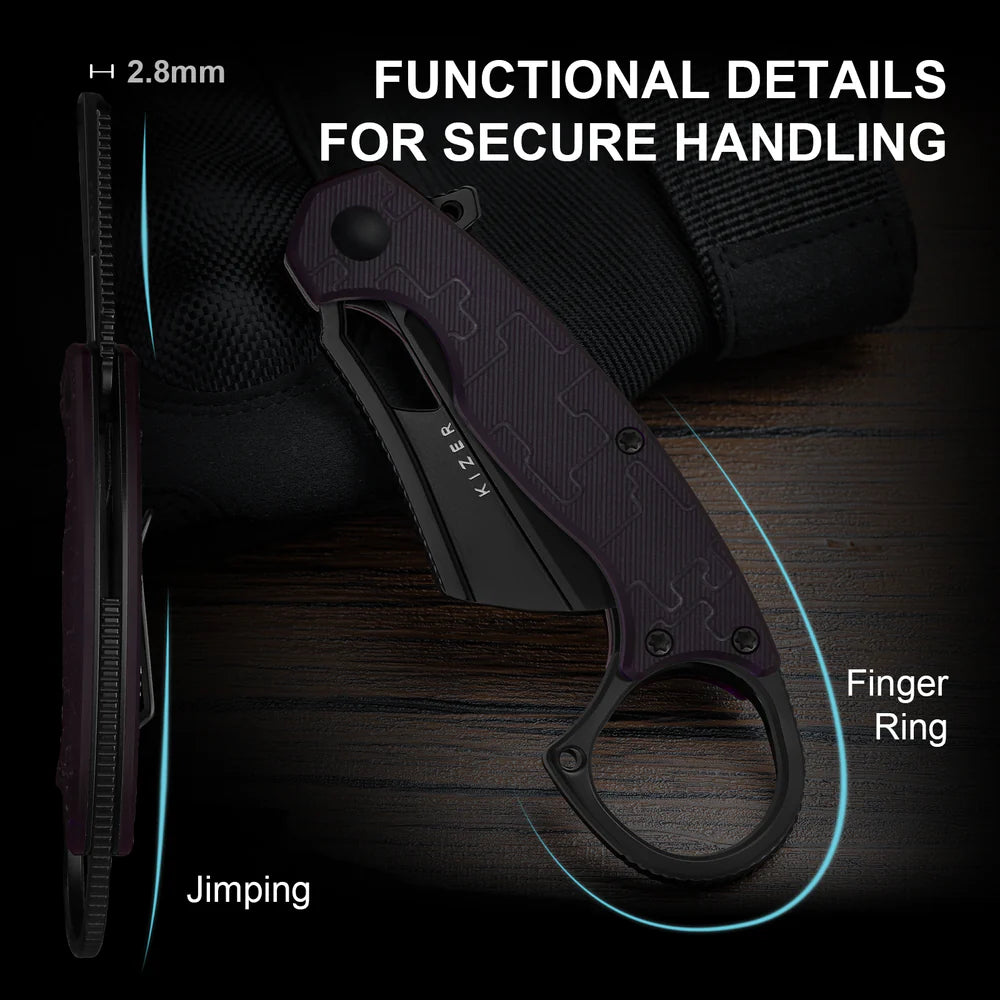 KIZER Dodo Nitro-V Blade Black PVD Coating Handle Liner Lock 2.19"