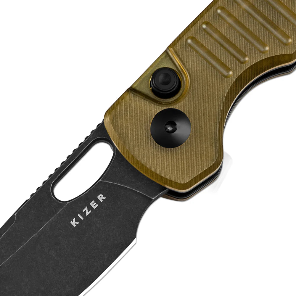 KIZER Parakeet Nitro-V Blade Pei Handle Button Liner Lock 2.46"