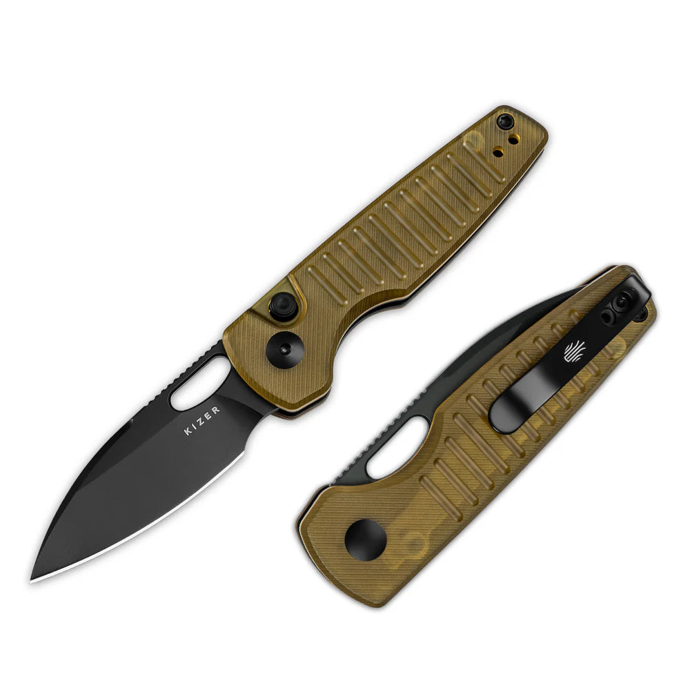 KIZER Parakeet Nitro-V Blade Pei Handle Button Liner Lock 2.46"