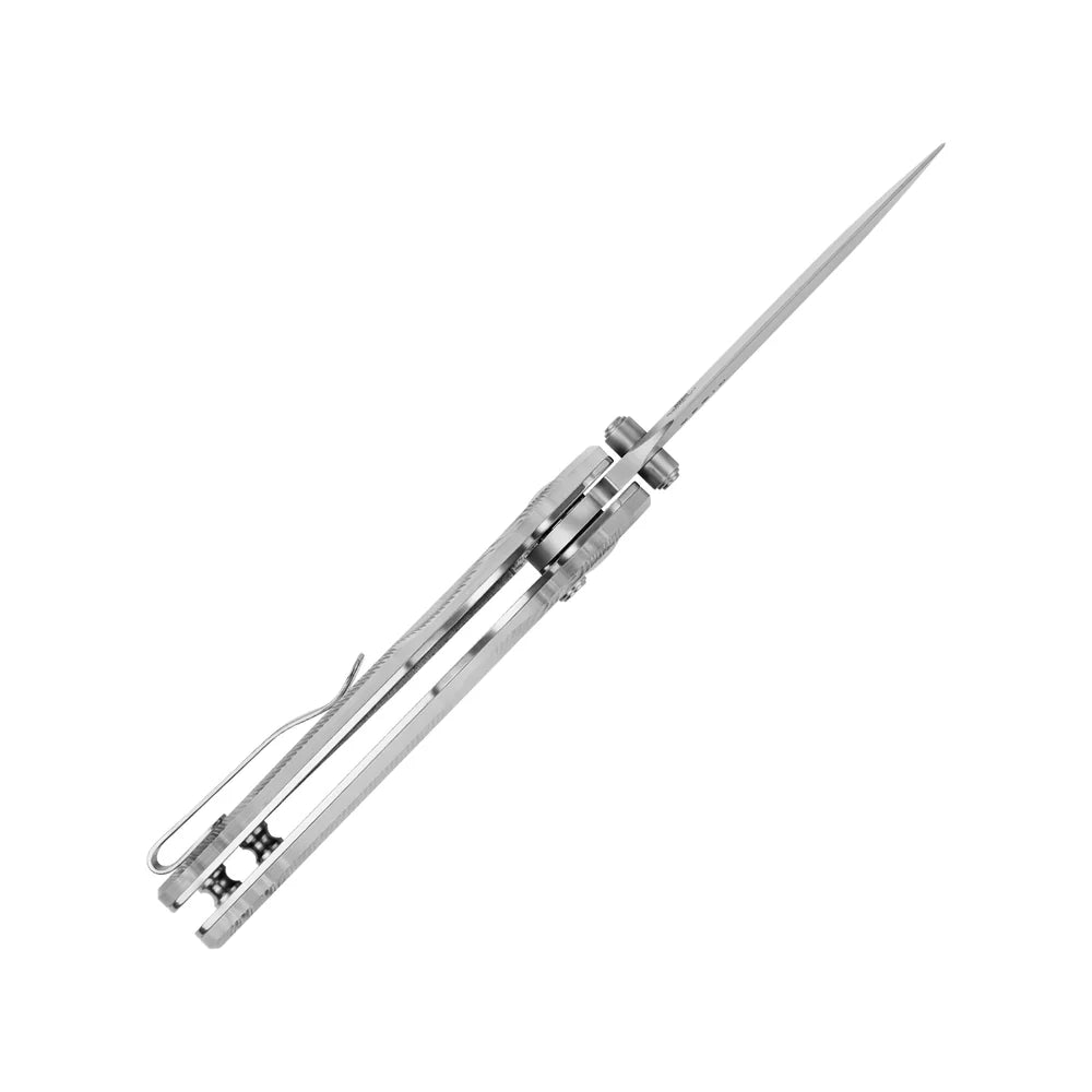 KIZER Parakeet Nitro-V Blade Acrylic Handle Button Liner Lock 2.46"