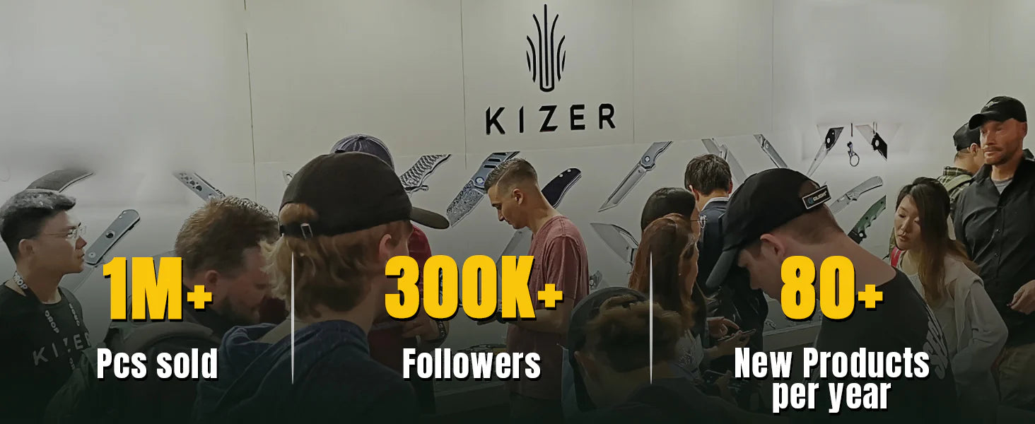 KIZER Bowtie D2 Blade Stonewashed 5.83"