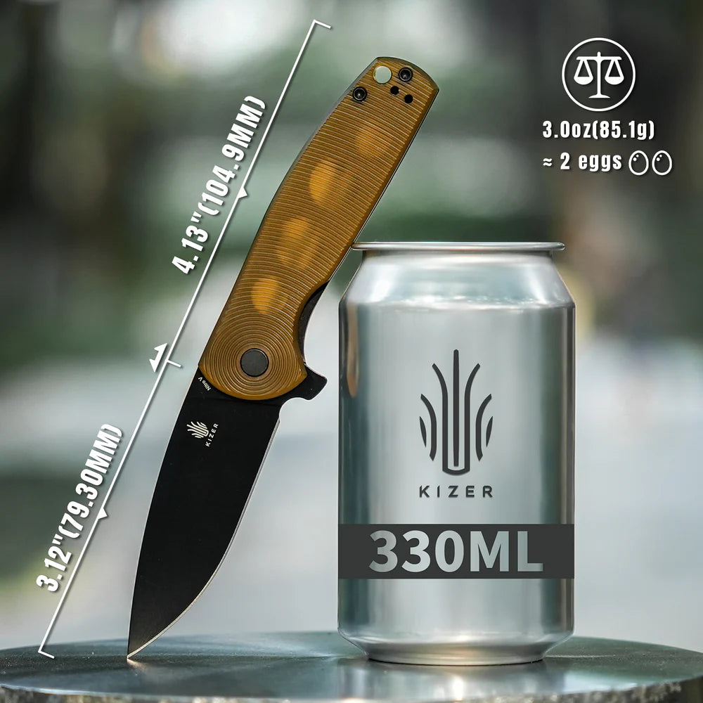 KIZER Gemini Nitro-V Blade Pei & Steel Liner 3.1"