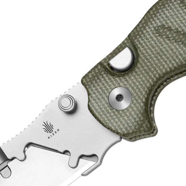 KIZER C01C UTI 1 5CR15MOV Blade Micarta Utility Knife 2.8"