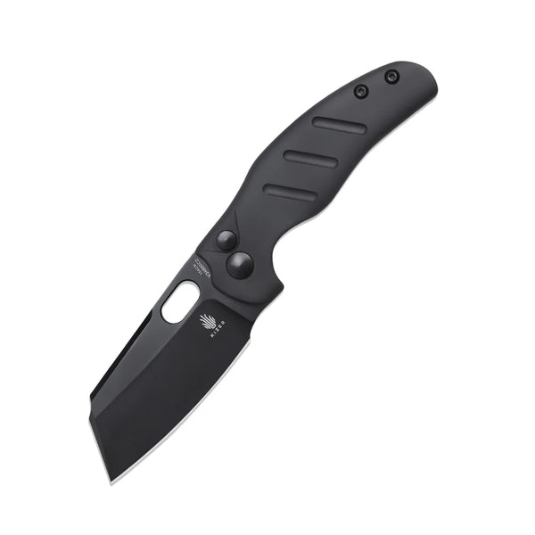 KIZER C01C Mini 154cm Blade Aluminum Black & Button Lock 2.61