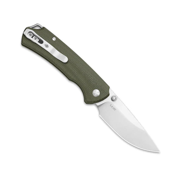 KIZER T1 BD Satin Nitro-V Green Micarta 3.20"