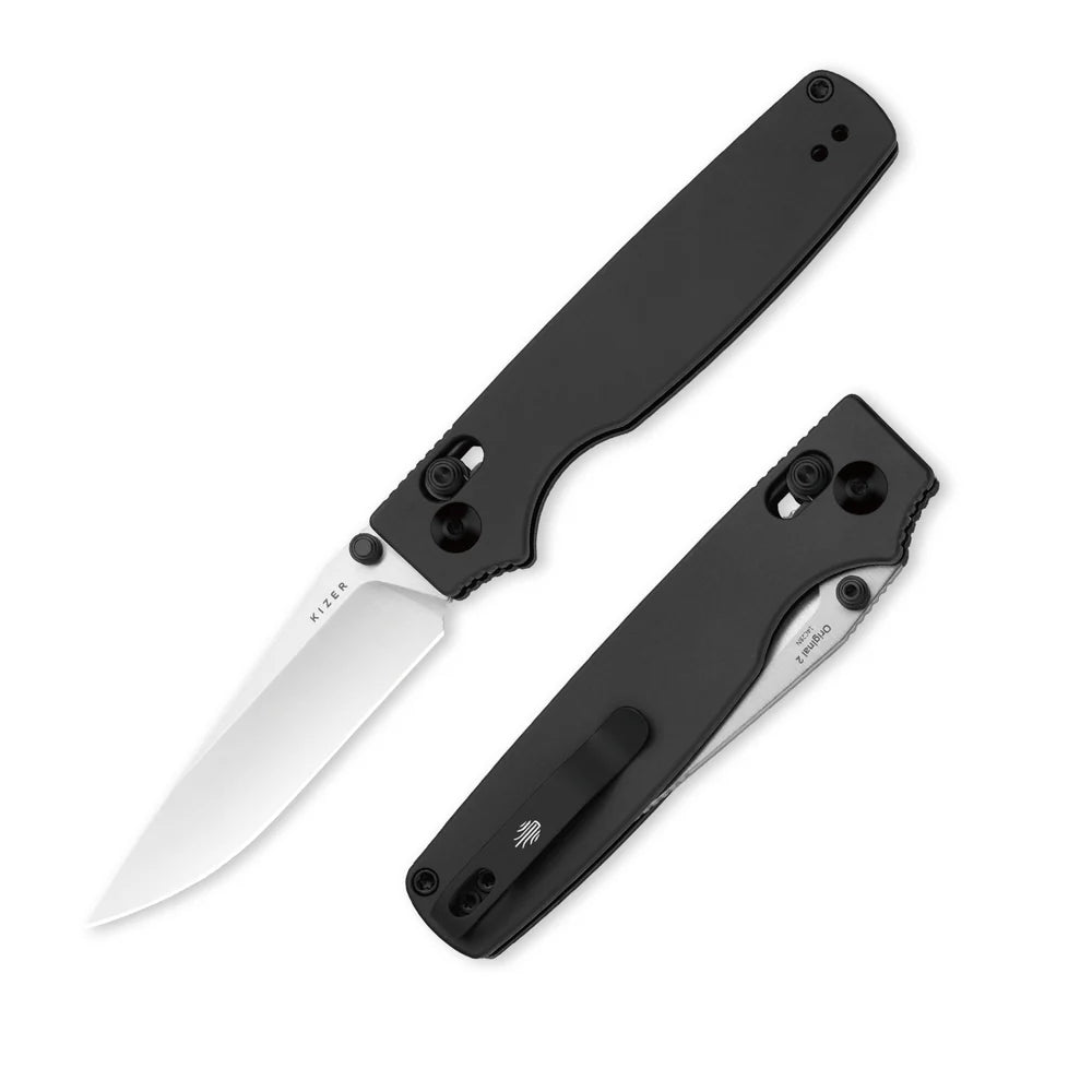 KIZER Original 2 14C28N Blade Satin Aluminum Clutch Lock 3.17"