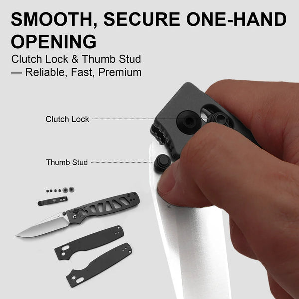 KIZER Original 2 14C28N Blade Satin Aluminum Clutch Lock 3.17