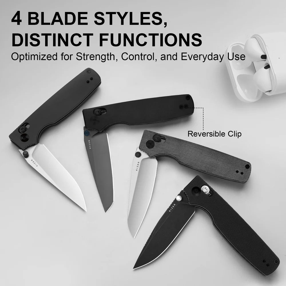 KIZER Original 2 14C28N Blade Satin Aluminum Clutch Lock 3.17"