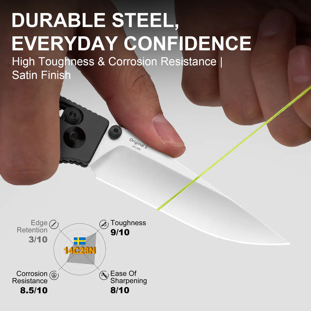 KIZER Original 2 14C28N Blade Satin Aluminum Clutch Lock 3.17"