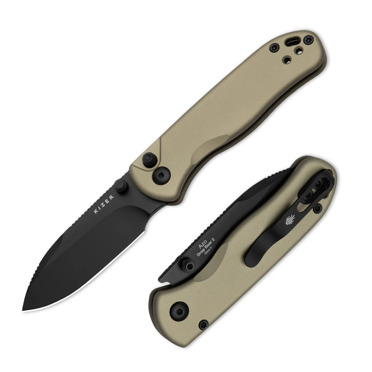 KIZER Drop Bear 2 Nitro-V Aluminum Liner Lock 2.92"