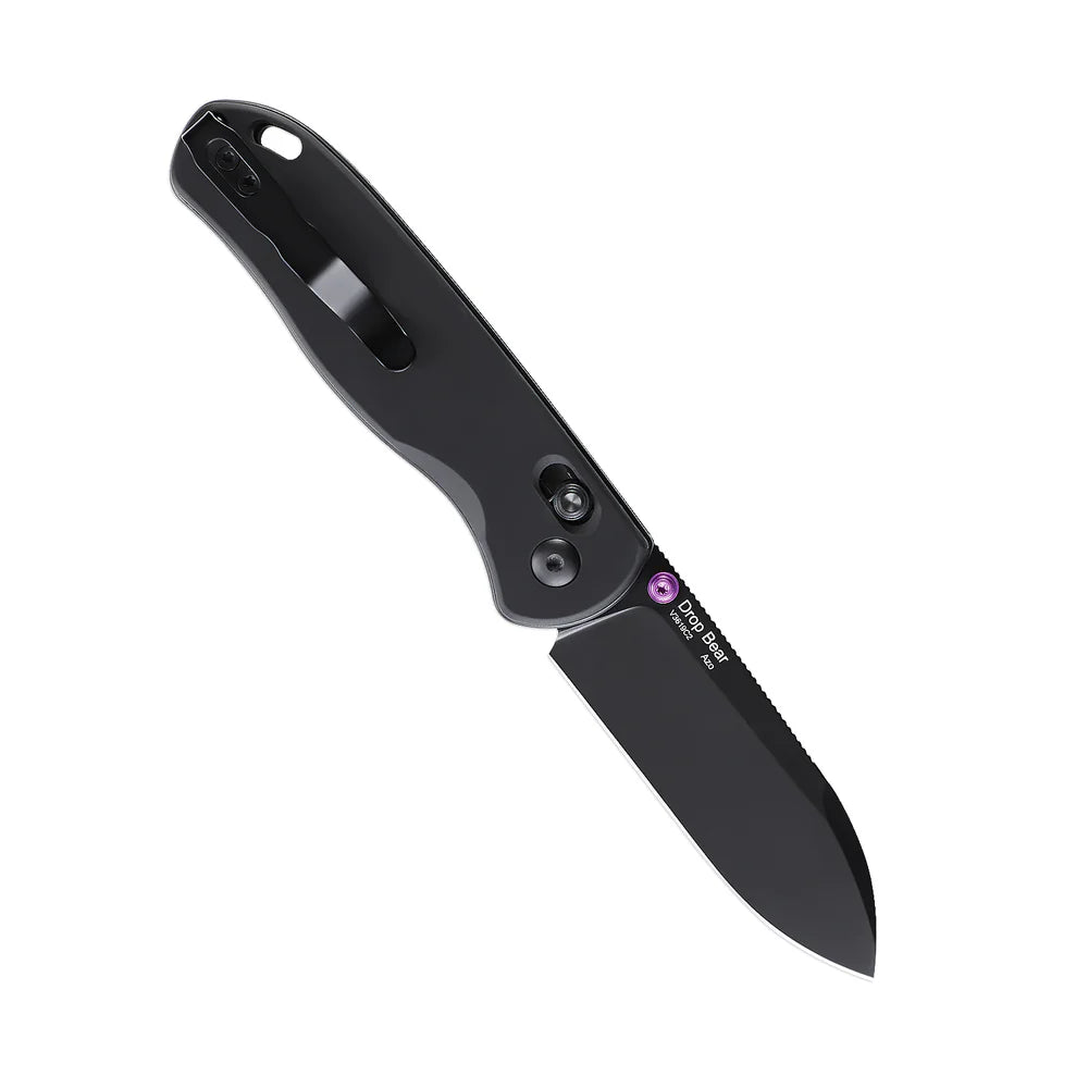 KIZER Drop Bear 154cm Blade Aluminum BK & Steel Liner 2.97"