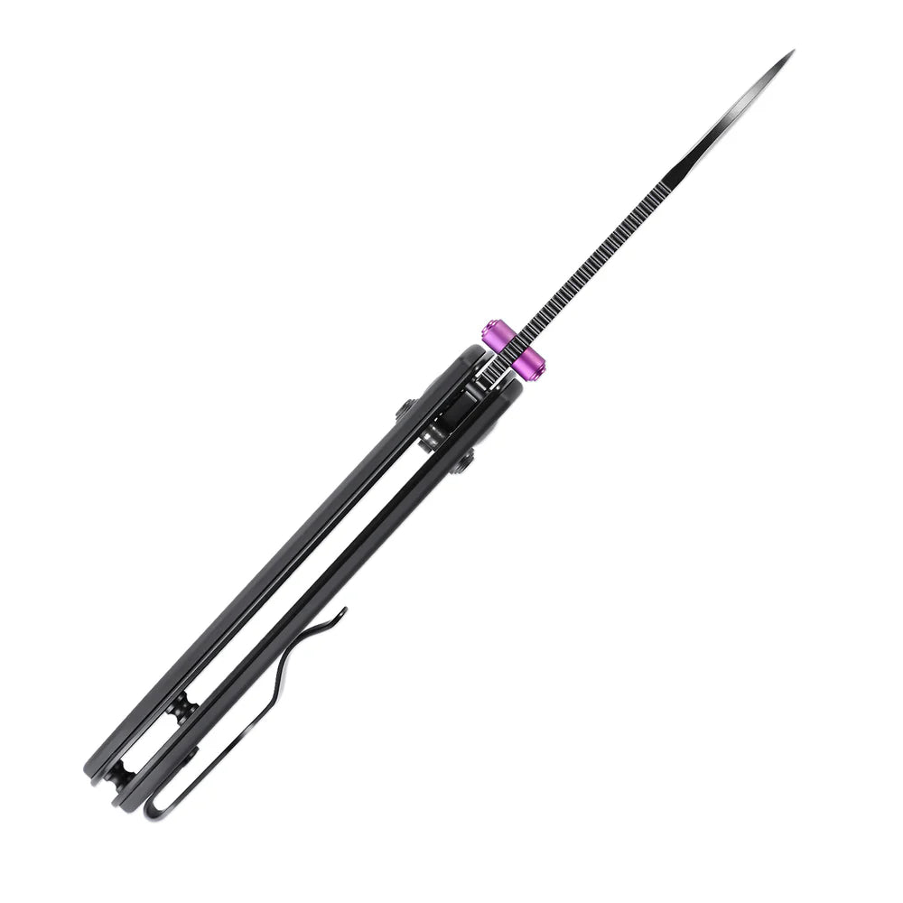 KIZER Drop Bear 154cm Blade Aluminum BK & Steel Liner 2.97"