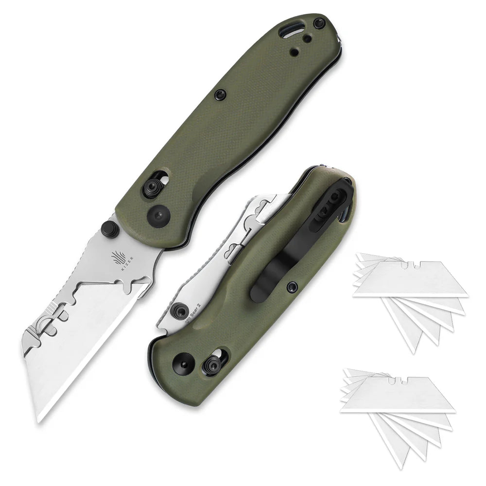 KIZER UTI Bear 2 SK5 & 5CR15 Blade G10 Handle Clutch Lock 2.74"