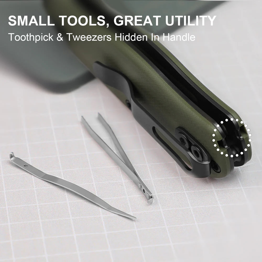 KIZER UTI Bear 2 SK5 & 5CR15 Blade G10 Handle Clutch Lock 2.74"